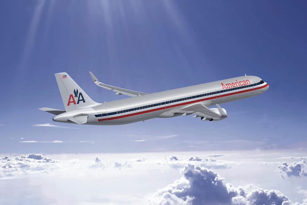 Commercial airliner in flight